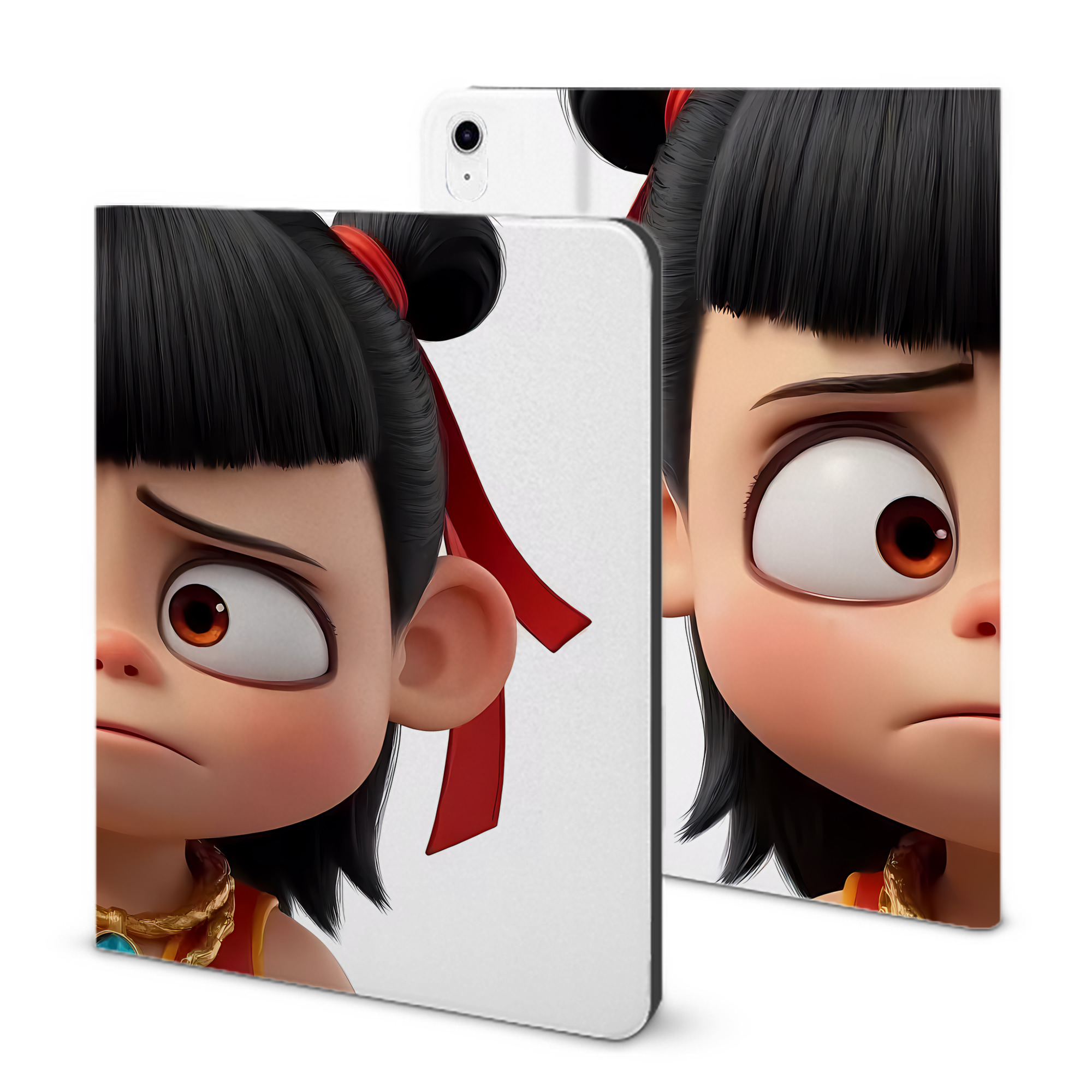 （画像用） Ne Zha 2 ナタ 魔童の大暴れ IPad ケース ブック型 PUレザー TPU 耐衝撃 軽量 薄型 ペン収納なし 全面保護 IPad 各モデル対応